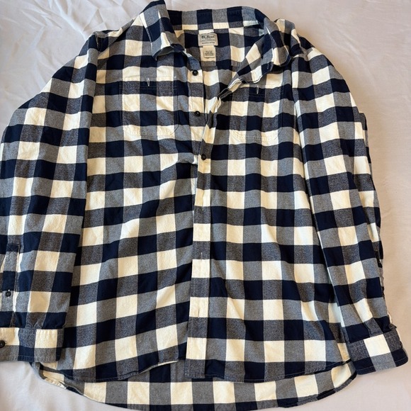 L.L. Bean Other - LL Bean Flannel Shirt Blue & White Lumberjack Plaid Organic Cotton Adult 3XL-Reg